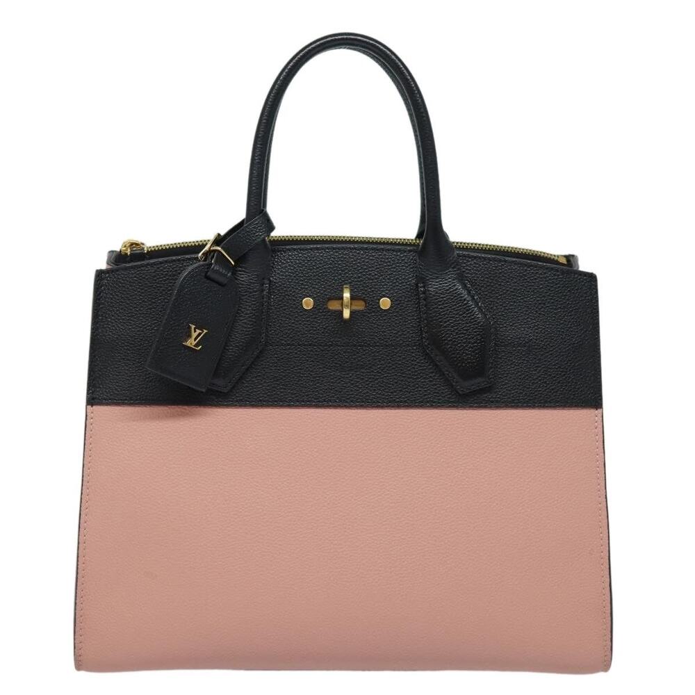 Louis Vuitton Leather City Steamer PM Handbag Noir Magnolia Black
